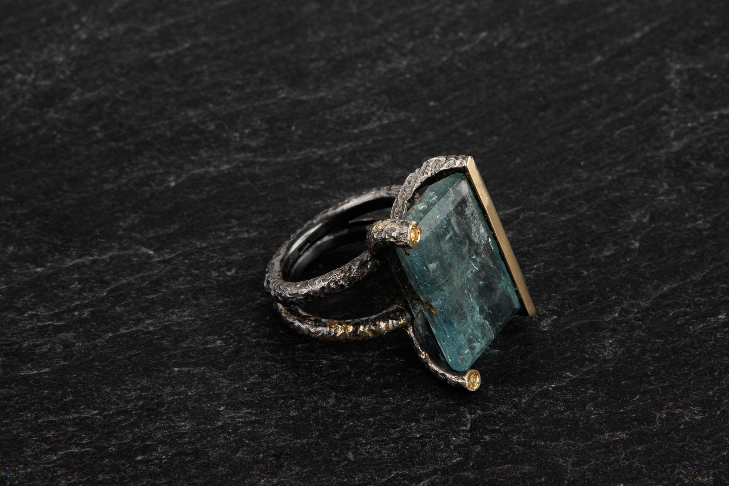 Anillo de Aguamarina Atolón Borealys
