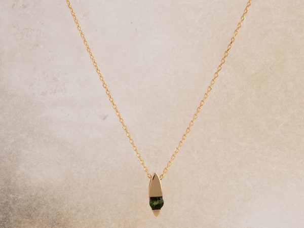 Colgante Canoa Turmalina Verde
