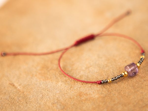 Pulsera de Amatista y Hematites Caramelo Lavanda Borealys