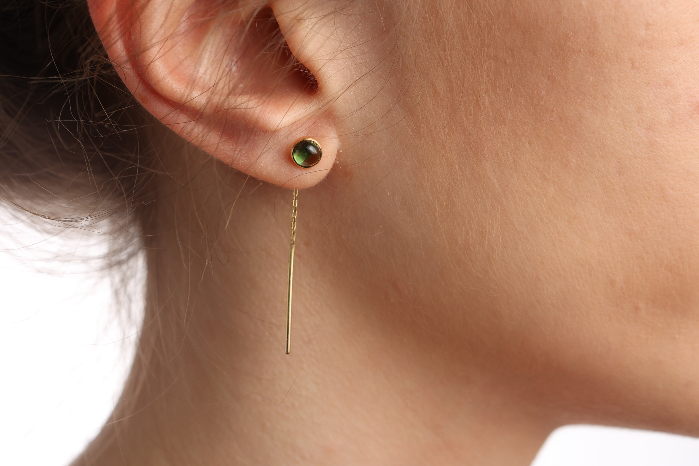 Pendientes Péndulo Turmalina Verde