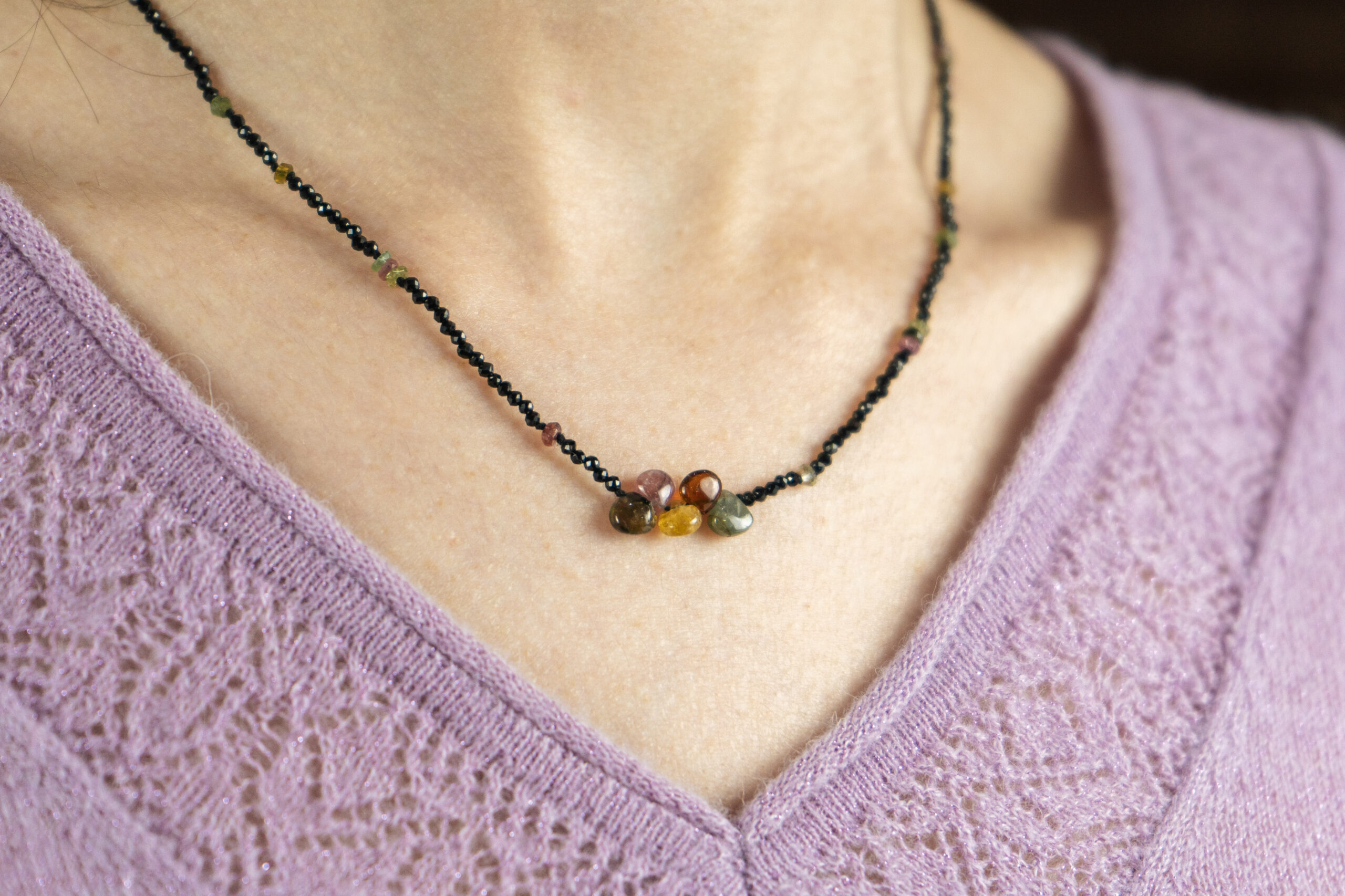 Collar de Turmalinas y Espinela Flor Borealys - Imagen 2